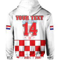 Custom Croatia Football Hoodie Hrvatska Checkerboard Red Version - Wonder Print Shop
