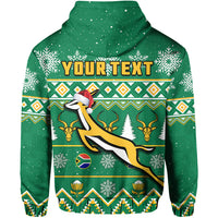 Custom South Africa Rugby Christmas Hoodie Springboks Proud Geseende Kersfees - Wonder Print Shop