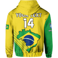 Custom Brazil Football Hoodie Brazil Map Come On Canarinho Sporty Style - Wonder Print Shop