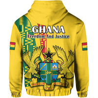 Ghana Hoodie Ghanan Coat Of Arms Mix Kente Pattern - Wonder Print Shop