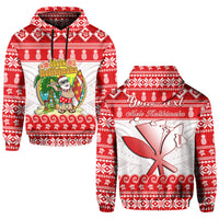 Custom Christmas Hawaii Hoodie Kanaka Polynesian Santa Claus Mele Kalikimaka - Wonder Print Shop