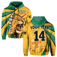 Custom Jamaica Athletics Hoodie Jamaican Flag Mix Lion Sporty Style - Wonder Print Shop