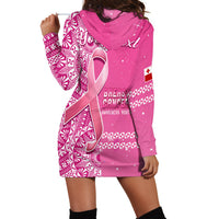 Custom Personalised Tonga Breast Cancer Hoodie Dress Tongan Ngatu Pattern No One Fights Alone - Wonder Print Shop