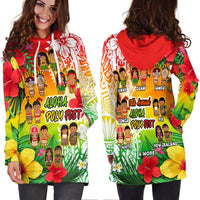 Aloha Poly Fest Hoodie Dress Polynesian Pattern With Tropical Flowers - Wonder Print Shop