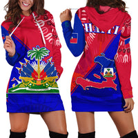 Haiti Hoodie Dress Haiti Flag Dashiki Simple Style - Wonder Print Shop