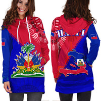 Haiti Hoodie Dress Haiti Flag Dashiki Simple Style - Wonder Print Shop