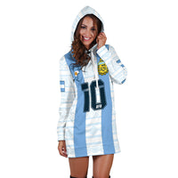 (Custom Text And Number) Argentina Football 2022 Hoodie Dress Vamos La Albiceleste - Wonder Print Shop