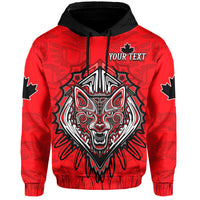 Custom Canada Maple Leaf Hoodie Red Haida Wolf LT13 - Wonder Print Shop