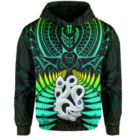 Custom Aotearoa Fern Hoodie New Zealand Hei Tiki Green Style LT13 - Wonder Print Shop