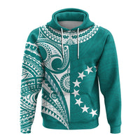 Cook Islands Tatau Hoodie Symbolize Passion Stars Version Blue LT13 - Wonder Print Shop