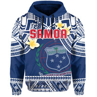 Samoa Hoodie Samoan Plumeria Flowers Mix Polynesian Pattern - Wonder Print Shop