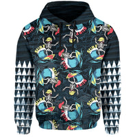 Hawaii Skeleton Surf Hoodie Halloween Hawaiian Tribal LT13 - Wonder Print Shop