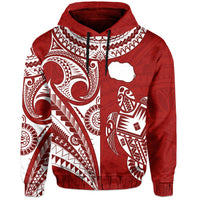 Rarotonga Cook Islands Hoodie Turtle and Map Style Red LT13 - Wonder Print Shop