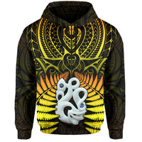 Aotearoa Fern Hoodie New Zealand Hei Tiki Gold Style LT13 - Wonder Print Shop
