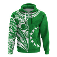 Custom Cook Islands Tatau Hoodie Symbolize Passion Stars Version Green LT13 - Wonder Print Shop