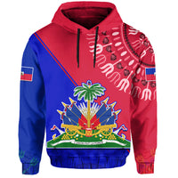 Custom Haiti Hoodie Haiti Flag Dashiki Simple Style - Wonder Print Shop