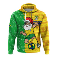 Custom Christmas Brazil Football Hoodie Santa Claus Selecao Champions LT13 - Wonder Print Shop