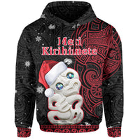 New Zealand Christmas Hoodie Hei Tiki Red Pohutukawa Meri Kirihimete - Wonder Print Shop