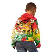 Custom Personalised Aloha Poly Fest Hoodie KID Polynesian Pattern With Tropical Flowers - Wonder Print Shop