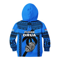 Fiji Rugby Hoodie KID Fijian Drua Super Polynesian Special Tapa Pattern - Wonder Print Shop