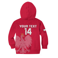 (Custom Text And Number) Poland Football Hoodie KID Polska World Cup 2022 Red - Wonder Print Shop
