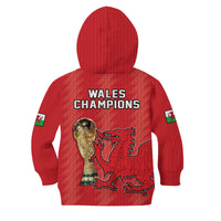 Wales Football Hoodie KID Cymru Champions World Cup 2022 - Wonder Print Shop