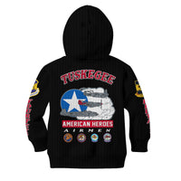(Custom Personalised) Tuskegee Airmen Hoodie KID Red Tail Angels American Heros - Wonder Print Shop