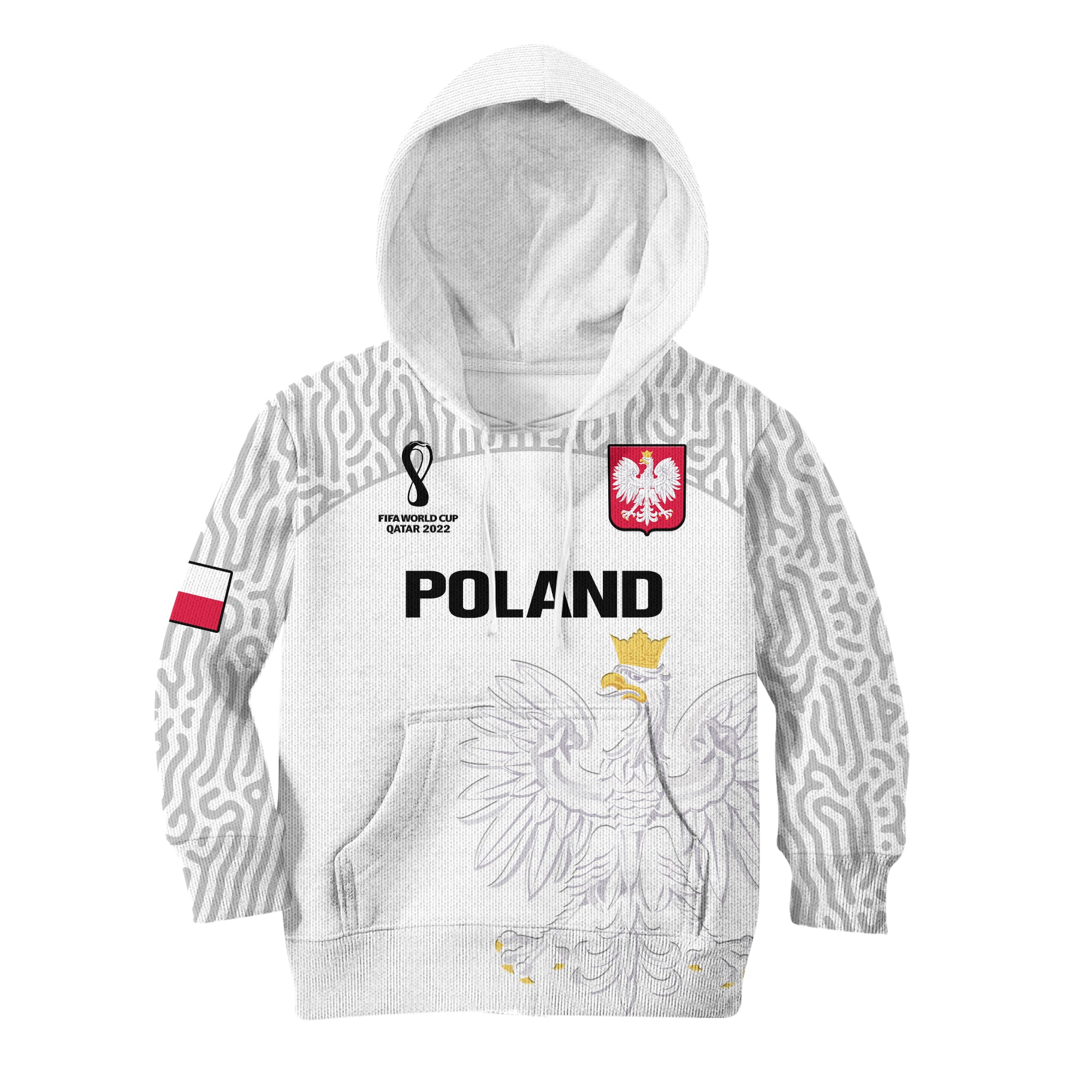 custom-text-and-number-poland-football-hoodie-kid-polska-world-cup-2022-white