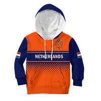(Custom Text And Number) Netherlands Cricket Hoodie KID ODI Simple Orange Style - Wonder Print Shop
