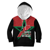 Morocco Western Sahara Hoodie KID Map Black Moroccan Is Always In My Heart - Wonder Print Shop
