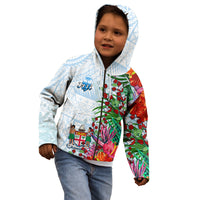 Fiji Hoodie KID Proud Fijian Tapa mix Tagimoucia Flowers LT13 - Wonder Print Shop