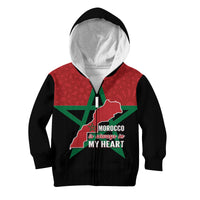Morocco Western Sahara Hoodie KID Map Black Moroccan Is Always In My Heart - Wonder Print Shop