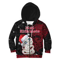 New Zealand Christmas Hoodie KID Hei Tiki Red Pohutukawa Meri Kirihimete - Wonder Print Shop