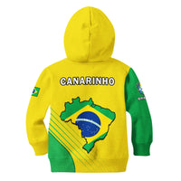 Brazil Football Hoodie KID Brasil Map Come On Canarinho Sporty Style - Wonder Print Shop
