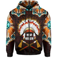 The First Americans Hoodie Indian Headdress With Skull LT13 - Wonder Print Shop