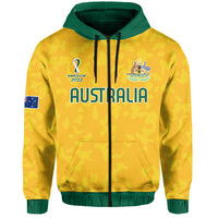 Australia Soccer Hoodie World Cup Football 2022 Socceroos with Kangaroos LT13 - Wonder Print Shop