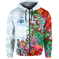 Fiji Hoodie Proud Fijian Tapa mix Tagimoucia Flowers LT13 - Wonder Print Shop