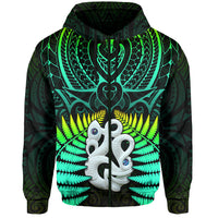 Aotearoa Fern Hoodie New Zealand Hei Tiki Green Style LT13 - Wonder Print Shop