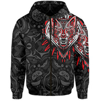 Custom Canada Haida Hoodie Wolf and Maple Leaf LT13 - Wonder Print Shop