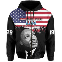 United States Hoodie United States Happy MLK Day Flag Grunge Style - Wonder Print Shop