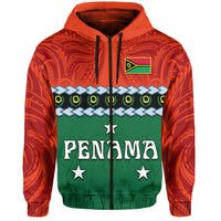 Custom Personalised Penama Province Hoodie Vanuatu Pig Tusk Polynesian Flag Style - Wonder Print Shop