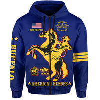 (Custom Text And Chapter) Buffalo Soldiers Hoodie BSMC United States Army Simple Style - Wonder Print Shop