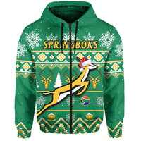 Custom South Africa Rugby Christmas Hoodie Springboks Proud Geseende Kersfees - Wonder Print Shop