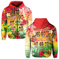 Custom Personalised Aloha Poly FesHoodie Polynesian Pattern With Tropical Flowers - Wonder Print Shop
