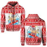 Custom Christmas Hawaii Hoodie Surfing Santa Mele Kalikimaka Polynesian - Wonder Print Shop