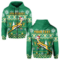Custom South Africa Rugby Christmas Hoodie Springboks Proud Geseende Kersfees - Wonder Print Shop