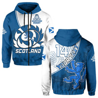 Custom Scotland Rugby Hoodie Scottish Coat Of Arms Mix Thistle Newest Version - Wonder Print Shop