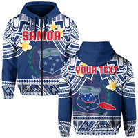 Custom Personalised Samoa Hoodie Samoan Plumeria Flowers Mix Polynesian Pattern - Wonder Print Shop
