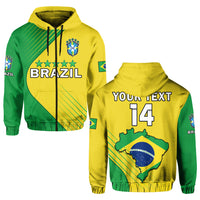 Custom Brazil Football Hoodie Brazil Map Come On Canarinho Sporty Style - Wonder Print Shop