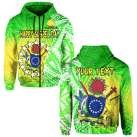 Custom Happy Mangaia Gospel Day Hoodie Cook Islands Coat Of Arms Polynesian Pattern - Wonder Print Shop